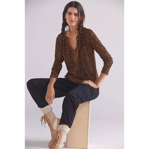 Anthropologie Pilcro Split-Neck Long Sleeve Top Size Small - 47727 - Picture 3 of 16